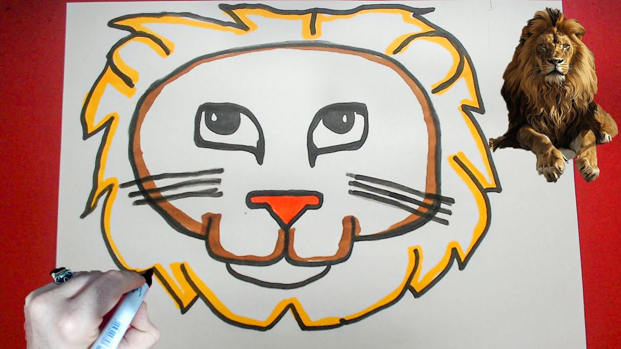 ÇOK KOLAY ASLAN NASIL ÇİZİLİR.? - How to Draw LİON Super Easy..! - YouTube