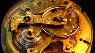 Skeleton fusee watch movement.