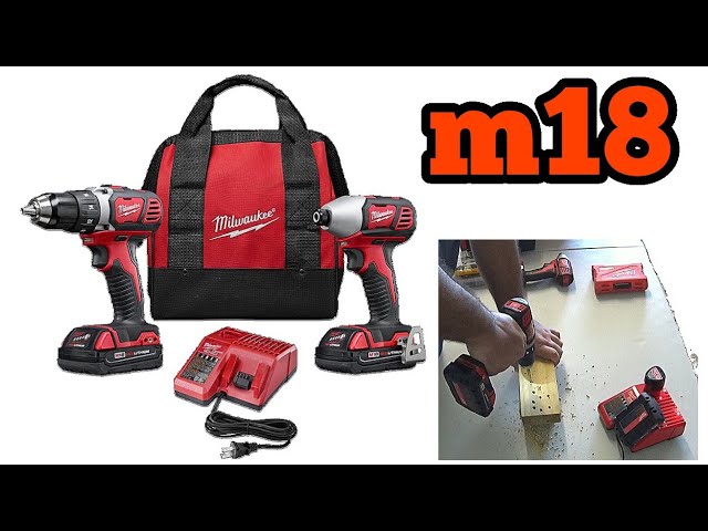 Kit de taladro y atornillador de impacto Milwaukee 2691-22 de 18 voltios,  compacto