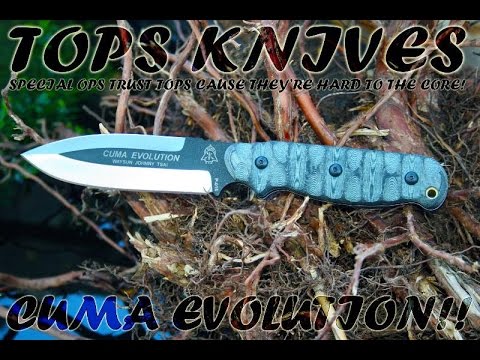 C.U.M.A. EVOLUTION by TOPS KNIVES w/ Augie Gomez Custom leather - YouTube