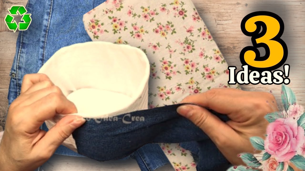 Transformé garrafas de agua y jeans viejos 😱♻️ 3 ideas de reciclaje geniales que te sorprenderán!