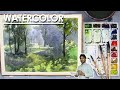 Watercolor Painting - Beautiful Forest Landscape step by step | Supriyo