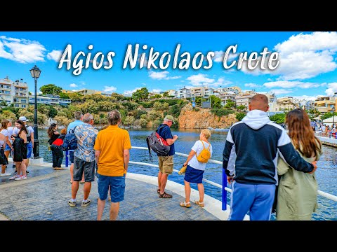 Agios Nikolaos Crete, walking tour 4K, Greece 2022