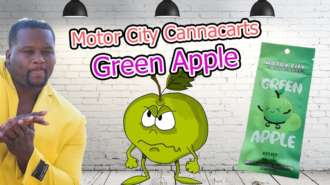High CBD 11 THC 10 Disposable Cart Motor City CannaCarts Green Apple