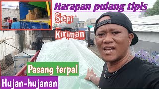 Harapan pulang tipis‼️Subuh-subuh masuk kantor//Pasang terpal hujan-hujanan