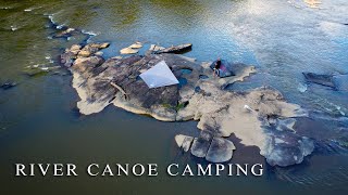 CANOE CAMPING ON A TINY ROCK ISLAND | FLOATING TENT & MISTAKES WERE MADE | NIGHT RIVER ADVENTURE