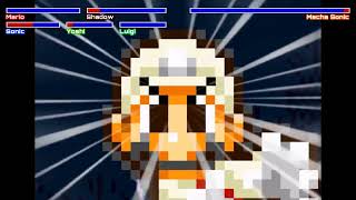 Smbz - Team Mario Vs Mecha Sonic With Healthbars