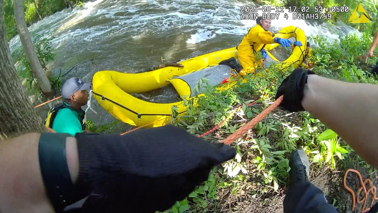 Officer Rushes into Water in Daring River Rescue