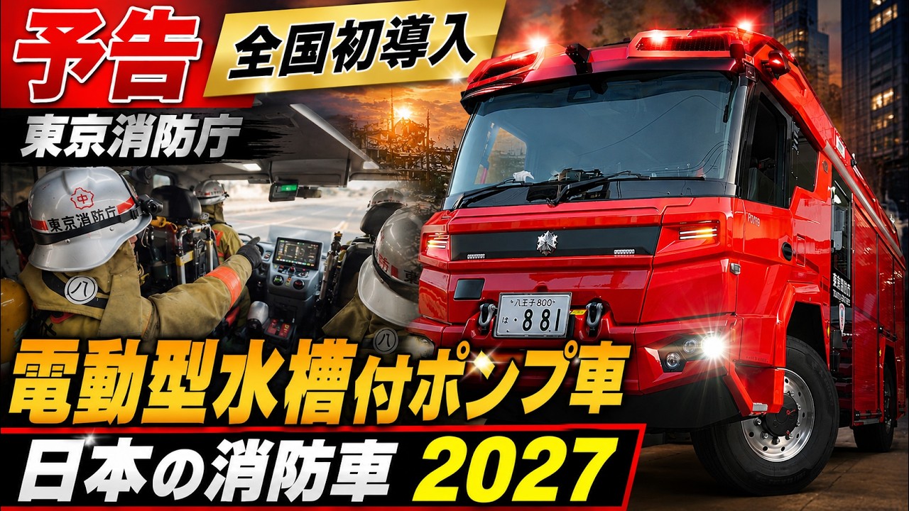 予告】「日本の消防車2027」全国初導入！東京消防庁 電動型ポンプ車