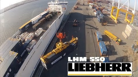 Liebherr LHM550 Timelapse 3hours in 9min!! Mobile harbour crane Port of Antwerp container GoPro