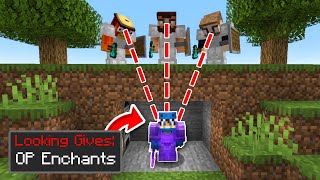 Minecraft Manhunt But When Hunters Look at Me I Get OP Enchants...