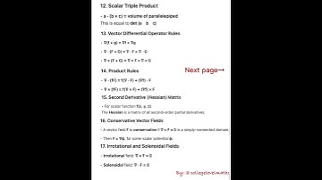 “Vector Calculus: All Key Formulas, Identities & Properties | Must-Know for Students & Teachers!”