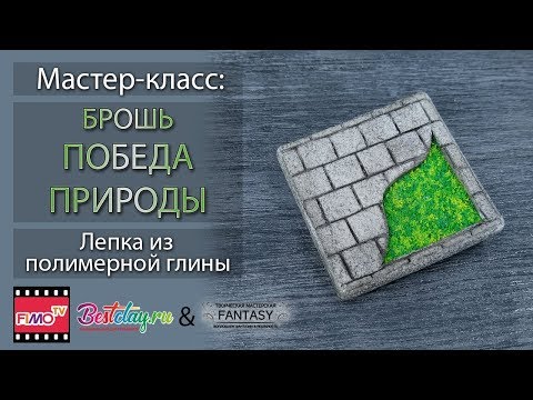 Мастер-класс: Брошь "Победа природы" из полимерной глины FIMO/polymer clay tutorial