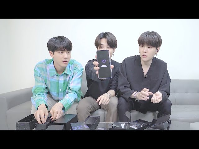 BTS Unboxes the Samsung Galaxy S20+ 5G BTS Edition - YouTube