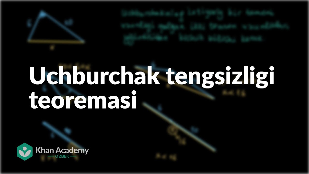 Uchburchak tengsizligi teoremasi | Geometriya asoslari | Geometriya