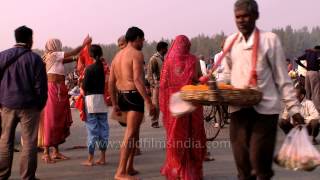 Indian Hindu Devotees Bathe At Gangasagar Mela
