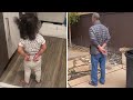 Little girl has a quirky walk just like her grandpa #shorts