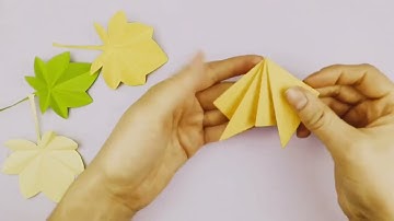 Tips to cut paper in the shape of maple leaves are very simple & Easy Craft Home Decoration Diy idea