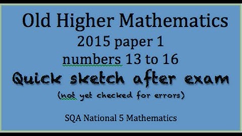 2015 old Higher Mathematics paper 1 nos. 13 to 16