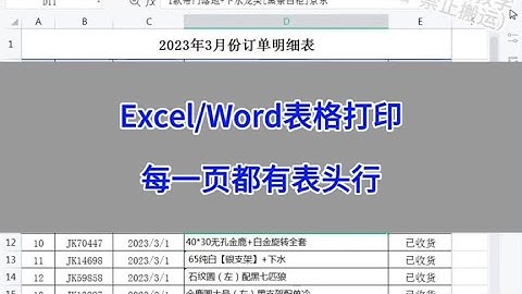 Excel/Word表格打印：每一页都有表头行。#wps #excel #办公技巧
