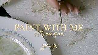 PAINT WITH ME | Relaxing week of painting & sketching botanical art #silentvlog #4k