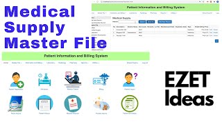 Medical Supply Master File - Patient Information And Billing System Javajee