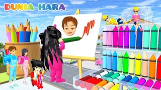 Celine Menggambar di Kanvas Raksasa 🥰 Crayon Warna Warni Hilang Yuta Cari Crayon Malah Patah 😱