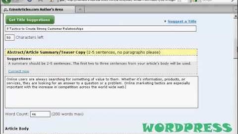 Video 28   How to Submit An Article to An Article Directory