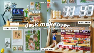 aesthetic desk makeover 💌 - anime themed, ikea + figure haul 