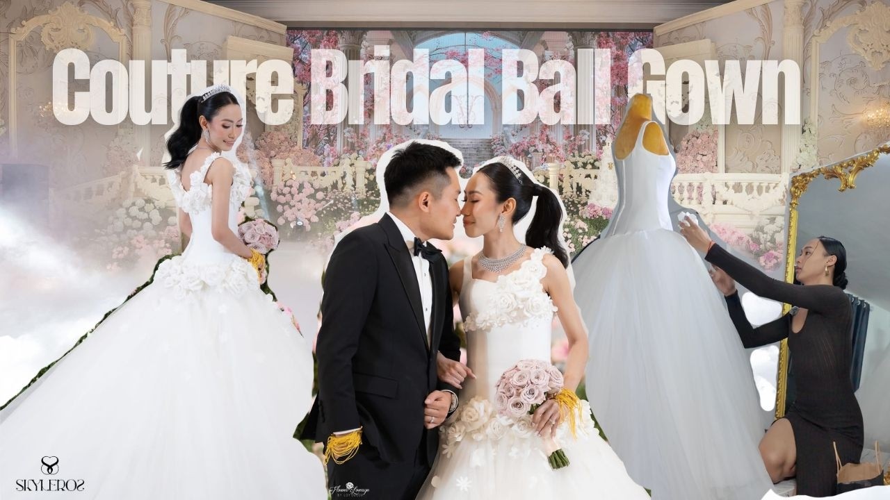 The Making of a Custom Couture Wedding Dress | Tulle Ball Gown with Handmade Flowers