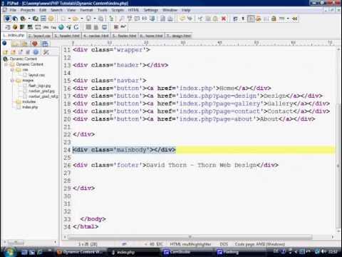 PHP Tutorials - Dynamic HTML Web pages using PHP - Part 2 - YouTube