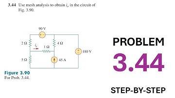 Problem 3.44 (Alexander/Sadiku) - Use mesh analysis to obtain io in the circuit of Fig. 3.90