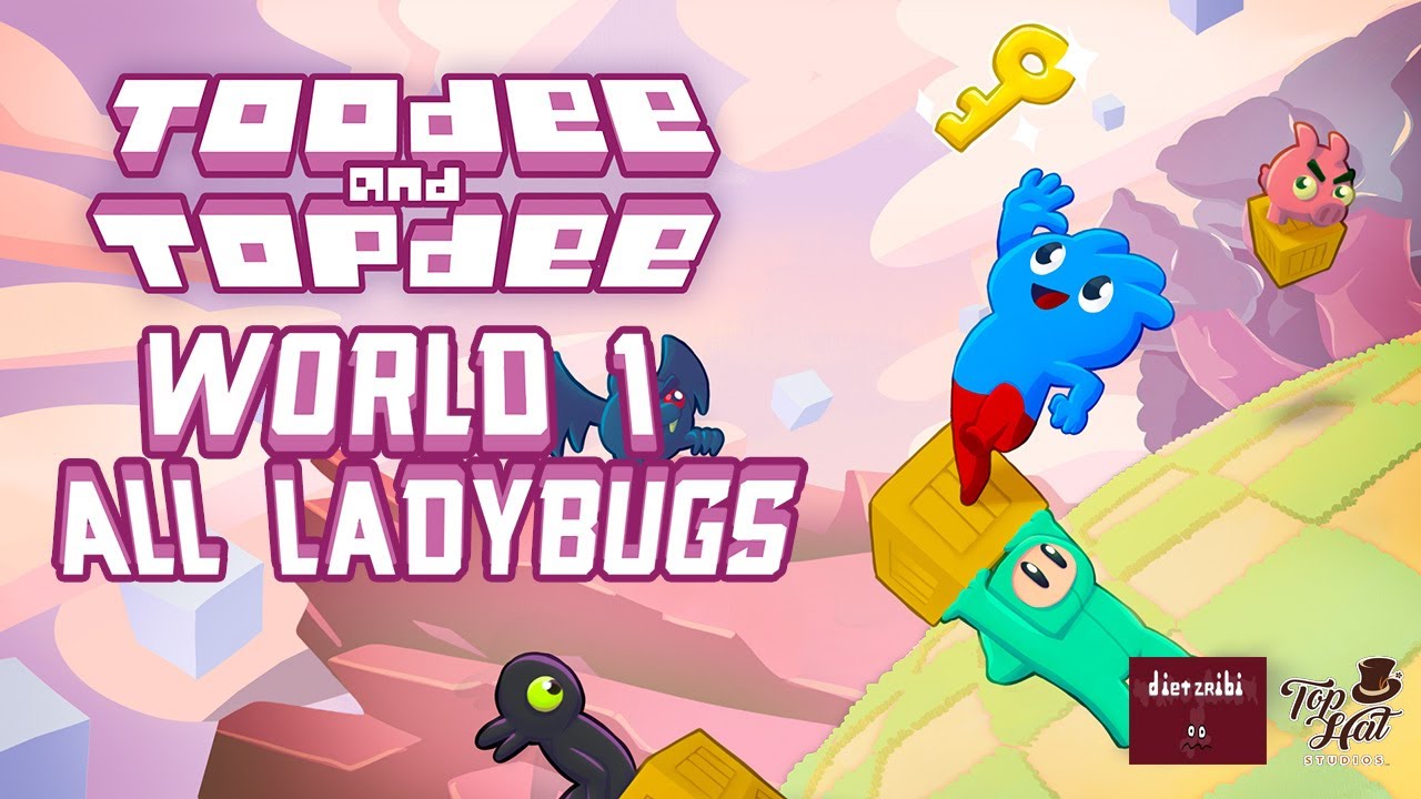 Toodee and Topdee - World 1 (Hello World) - All Ladybugs