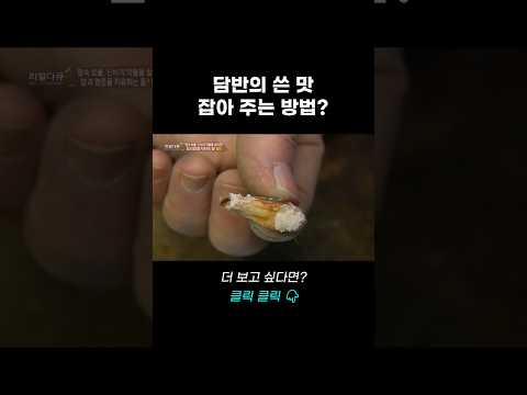 담반의 쓴 맛을 잡아 주는 방법? | 리얼다큐 숨