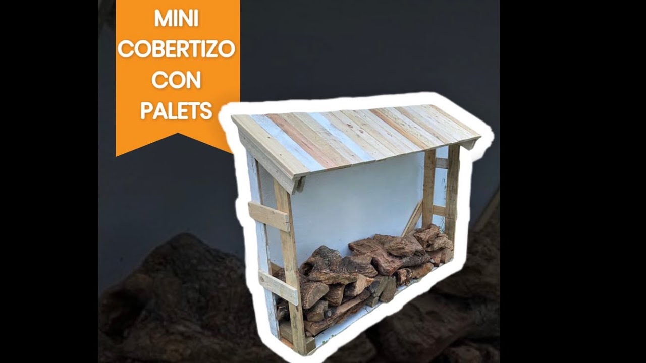 Como hacer un mini cobertizo para leña con palet, mini almacen de leña,  wood storage, diy time lapse 