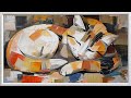 Sleeping Cat Painting | 4K Frame TV Art | TV wallpaper Art | TV Screensaver Art | 2HRS