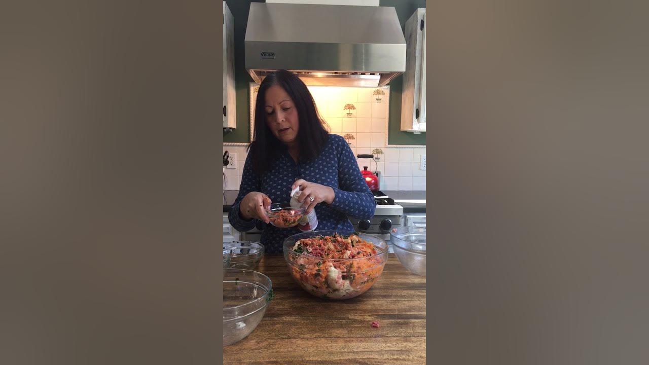 Easy to make homemade raw dog food recipe. Step by step video how to