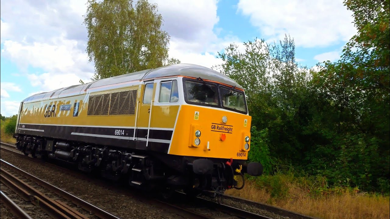 GBRf Class 69 - 69014 - 0D55 Beeston Sidings to Toton North Yard - YouTube