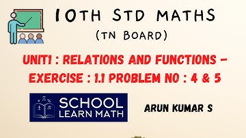 Class 10 Maths | Exercise 1.1 | Problem 4 & 5 | Relations and functions