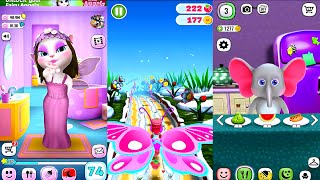 My Talking Angela Vs My Talking Elephant Elly Vs Strawberry Shortcake: Berry Rush - Gameplay HD