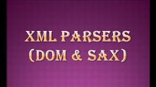 Différence entre SAX et DOM