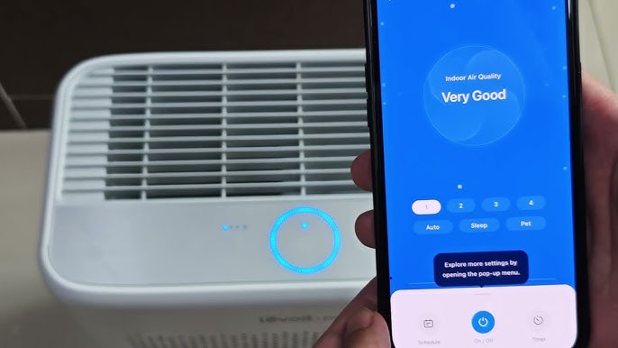 Levoit car air purifier installation dashboard