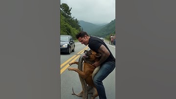 Heroic Rescue: Man Saves Dog from Giant Python!