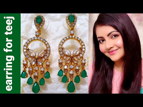 Voylla earring for hariyali teej festival | RARA | lightweight fine jewellery