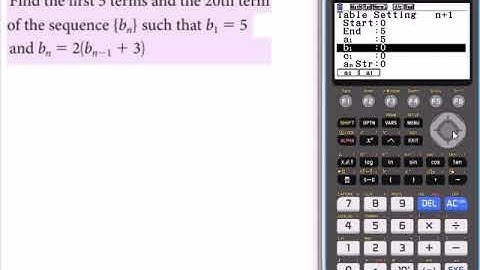 recursive sequences Casio fx-CG 50