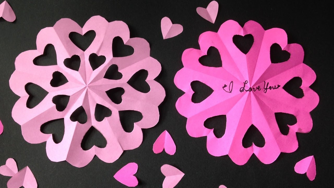 折り紙 ハートの花 簡単な切り方 Origami Heart Youtube