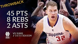 Blake Griffin 45 pts 8 rebs 2 asts vs Suns 14/15 season