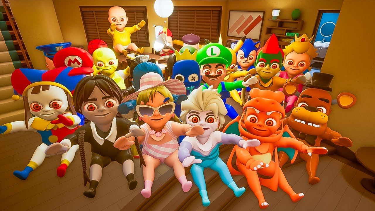 Massive PARTY In The Baby In Yellow Universe! Police VS Fnaf VS Pomni and MORE!