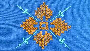 Cross Stitch Flower Design Embroidery Tutorial for Beginners/Threads Skills