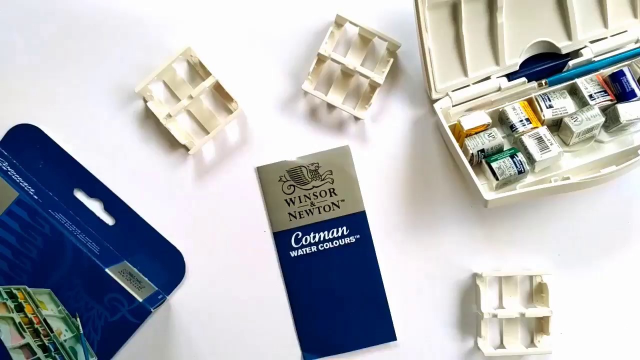 winsor newton cotman watercolors 12 half pans unboxing replace